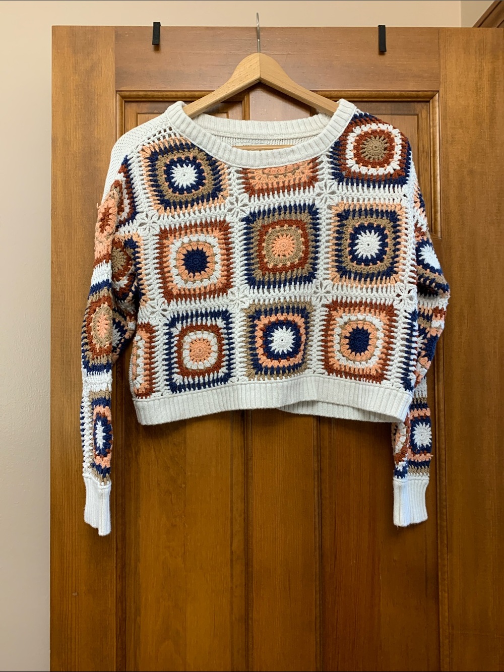 American Eagle patchwork sweater
